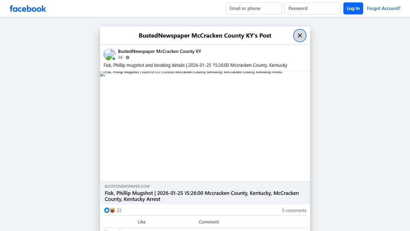 Fisk, Phillip... - BustedNewspaper McCracken County KY Facebook